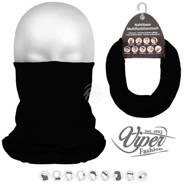 Viper Fashion 9in1 Mikrokuitukangas Putkihuivi, musta